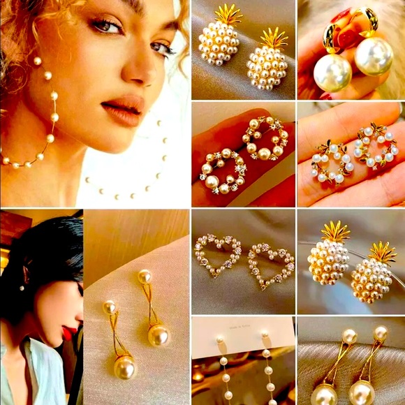 New Gold Crystal Drop Dangle Earrings - Picture 6 of 8